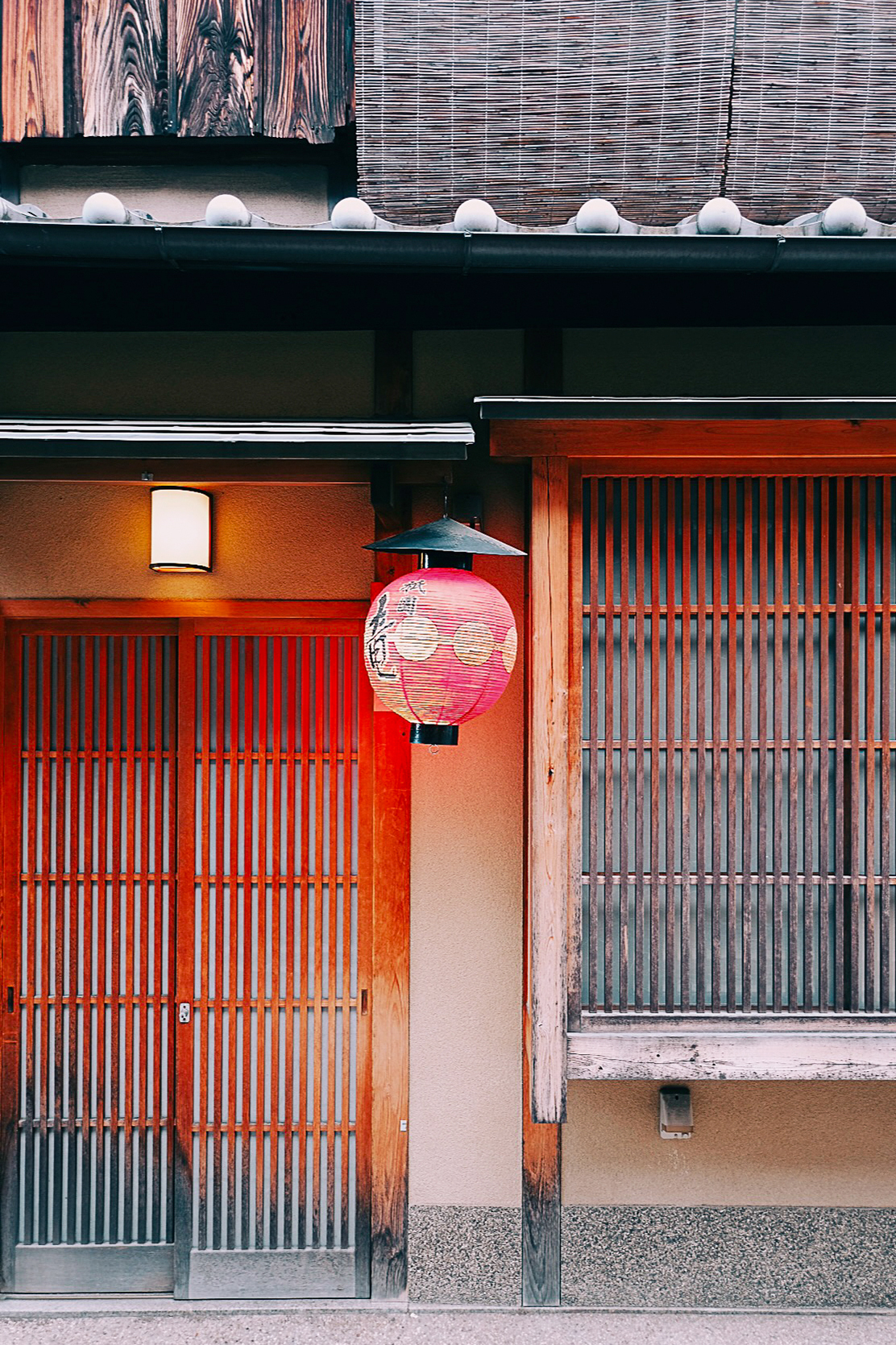 Traditional Japanese door in Kyoto